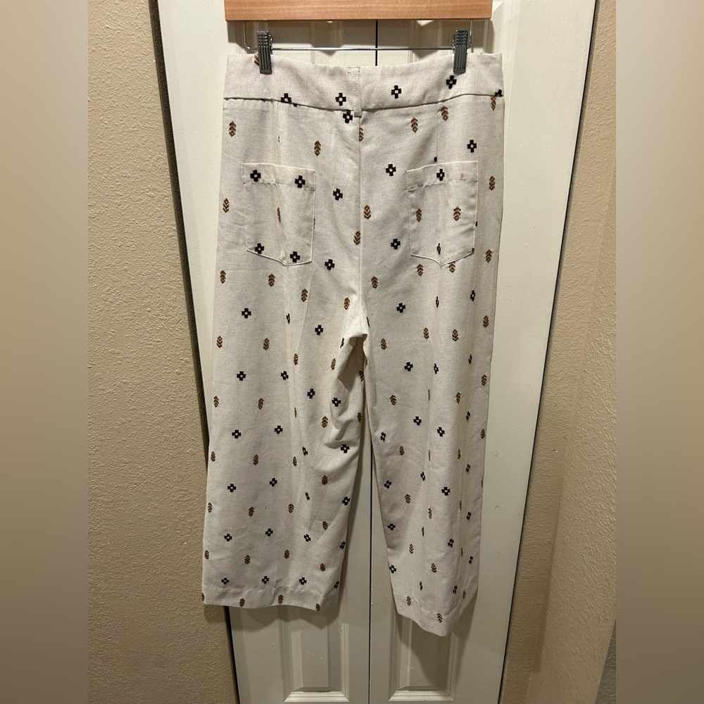NWT Grace & Mila Messina Trousers Linen Blend Embroidered Lagenlook , XL - Picture 5 of 9